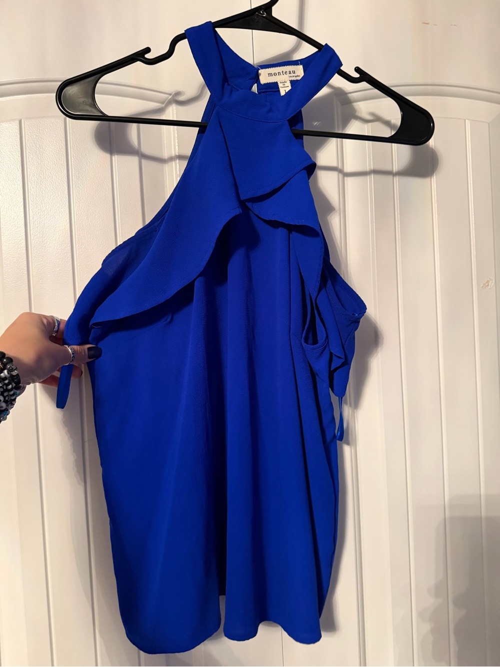 Montceaux Royal Blue Ruffled Halter Top